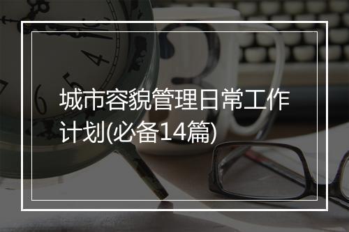 城市容貌管理日常工作计划(必备14篇)