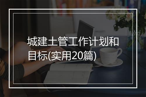 城建土管工作计划和目标(实用20篇)