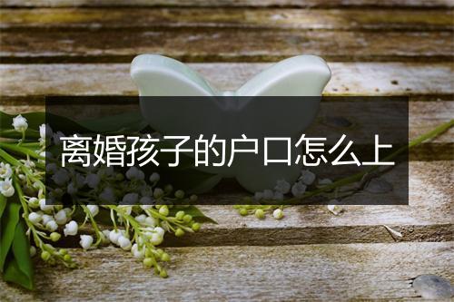 离婚孩子的户口怎么上