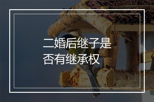 二婚后继子是否有继承权