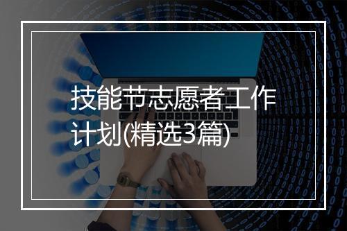 技能节志愿者工作计划(精选3篇)