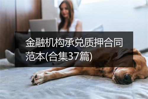 金融机构承兑质押合同范本(合集37篇)