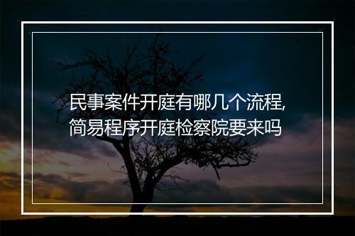 民事案件开庭有哪几个流程,简易程序开庭检察院要来吗