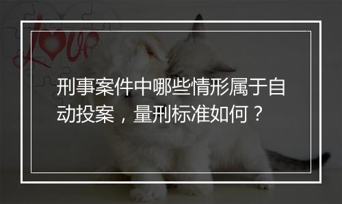 刑事案件中哪些情形属于自动投案，量刑标准如何？