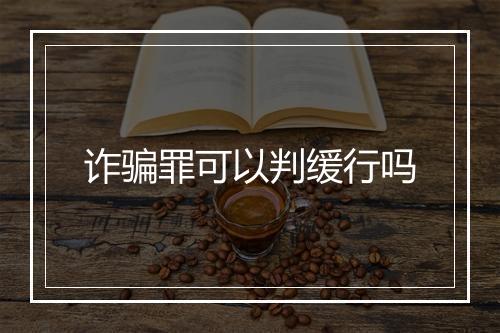 诈骗罪可以判缓行吗