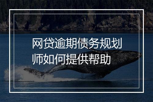 网贷逾期债务规划师如何提供帮助