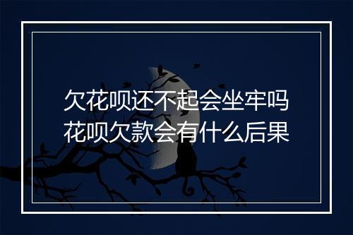 欠花呗还不起会坐牢吗花呗欠款会有什么后果