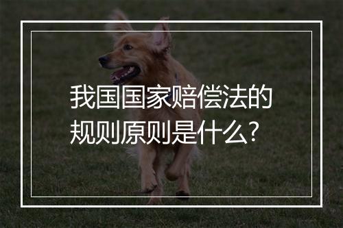 我国国家赔偿法的规则原则是什么?