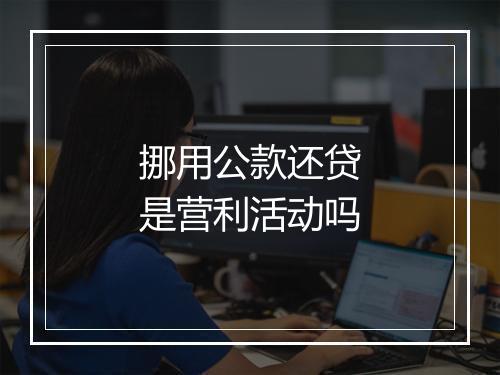 挪用公款还贷是营利活动吗