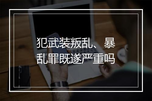 犯武装叛乱、暴乱罪既遂严重吗