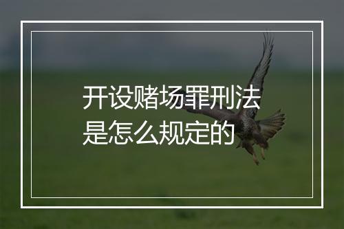 开设赌场罪刑法是怎么规定的