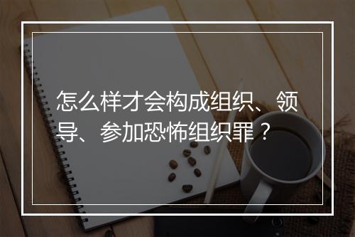 怎么样才会构成组织、领导、参加恐怖组织罪？