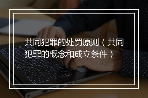 共同犯罪的处罚原则（共同犯罪的概念和成立条件）