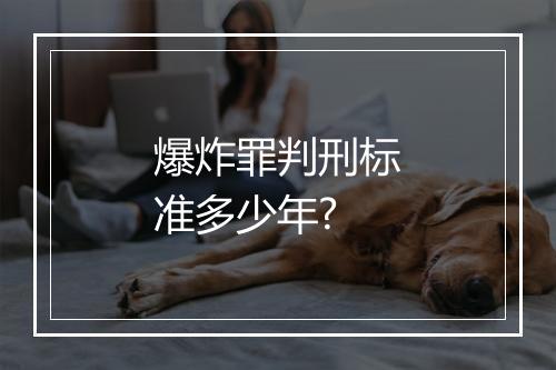 爆炸罪判刑标准多少年?
