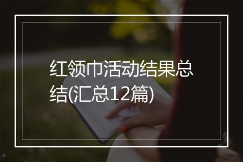红领巾活动结果总结(汇总12篇)
