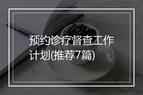 预约诊疗督查工作计划(推荐7篇)