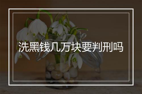 洗黑钱几万块要判刑吗