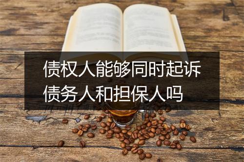债权人能够同时起诉债务人和担保人吗