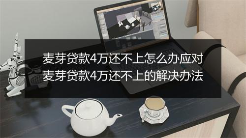麦芽贷款4万还不上怎么办应对麦芽贷款4万还不上的解决办法