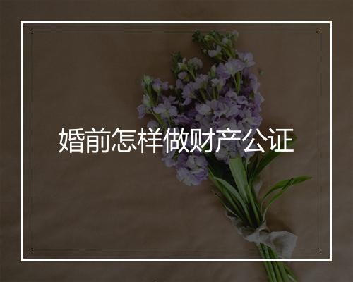 婚前怎样做财产公证