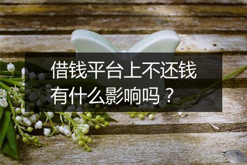 借钱平台上不还钱有什么影响吗？