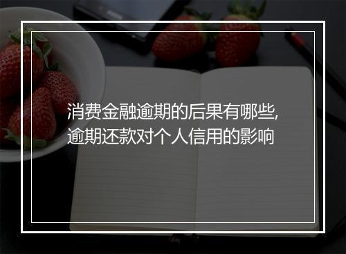 消费金融逾期的后果有哪些,逾期还款对个人信用的影响