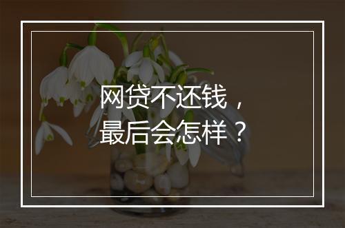 网贷不还钱，最后会怎样？