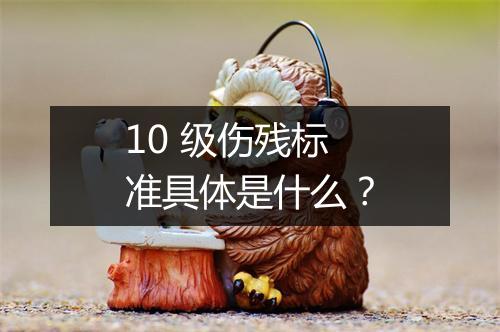 10 级伤残标准具体是什么？