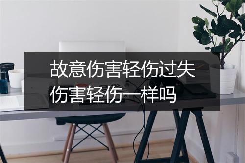 故意伤害轻伤过失伤害轻伤一样吗