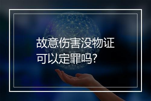 故意伤害没物证可以定罪吗?