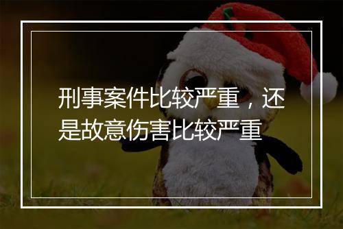 刑事案件比较严重，还是故意伤害比较严重