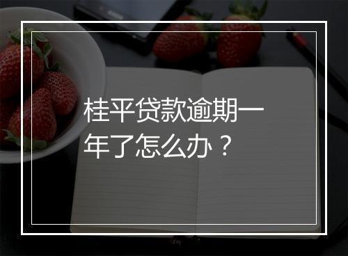 桂平贷款逾期一年了怎么办？