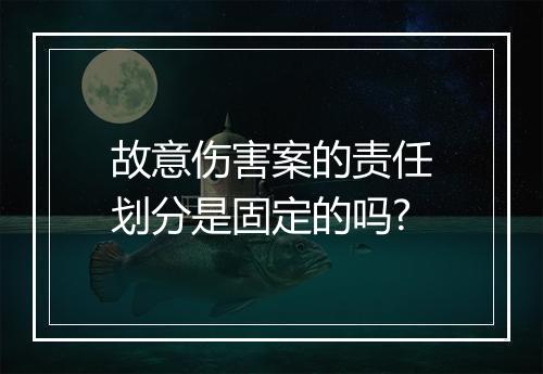 故意伤害案的责任划分是固定的吗?