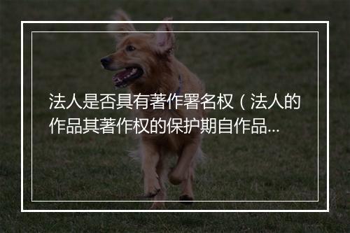 法人是否具有著作署名权（法人的作品其著作权的保护期自作品首次发表后50年届满）