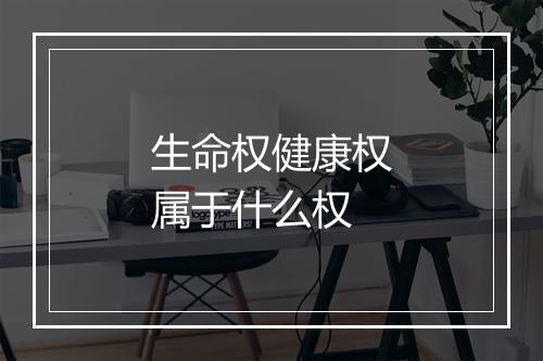 生命权健康权属于什么权