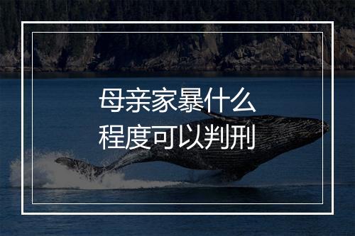 母亲家暴什么程度可以判刑