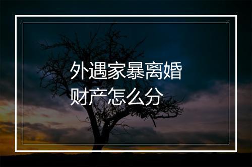 外遇家暴离婚财产怎么分