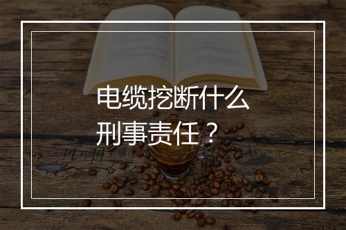 电缆挖断什么刑事责任？