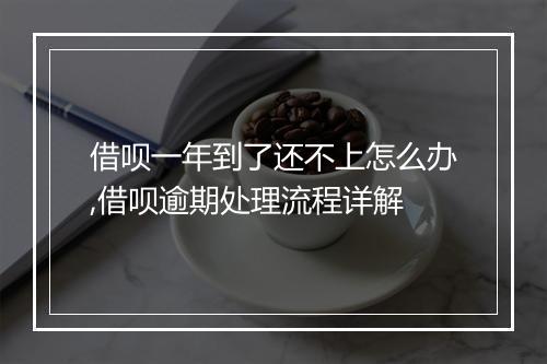 借呗一年到了还不上怎么办,借呗逾期处理流程详解