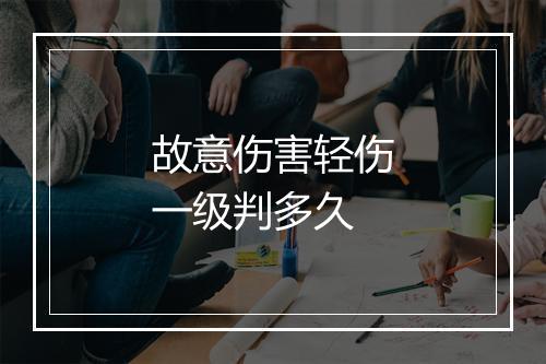 故意伤害轻伤一级判多久