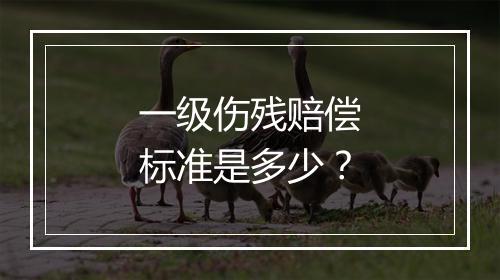 一级伤残赔偿标准是多少？
