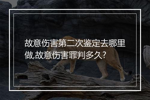 故意伤害第二次鉴定去哪里做,故意伤害罪判多久?