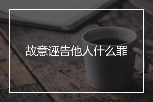 故意诬告他人什么罪
