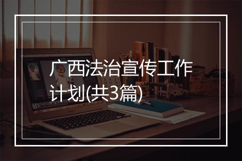 广西法治宣传工作计划(共3篇)