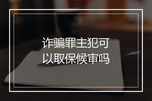诈骗罪主犯可以取保候审吗