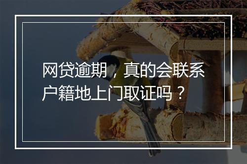 网贷逾期，真的会联系户籍地上门取证吗？