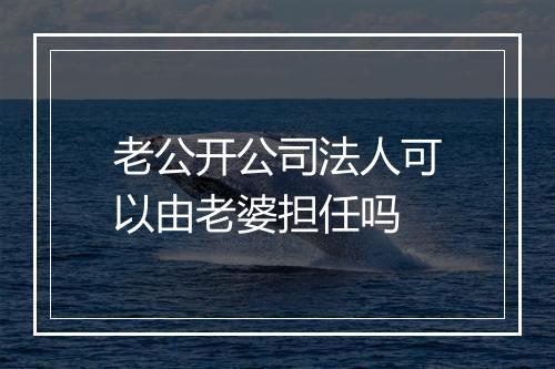 老公开公司法人可以由老婆担任吗