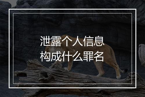 泄露个人信息构成什么罪名