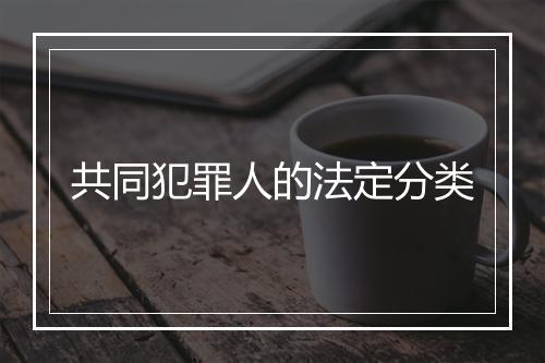 共同犯罪人的法定分类