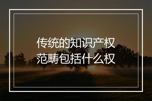 传统的知识产权范畴包括什么权